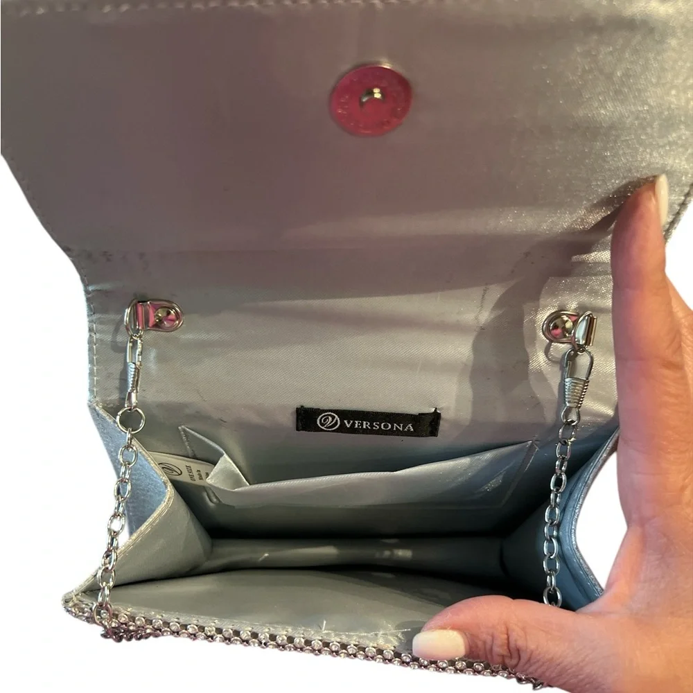 Silver Bag With a Removable Strap